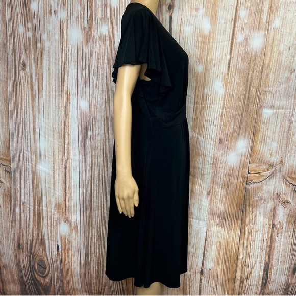 Susan Graver Split Flutter Sleeve Jersey Knit Dress - Picture 6 of 9